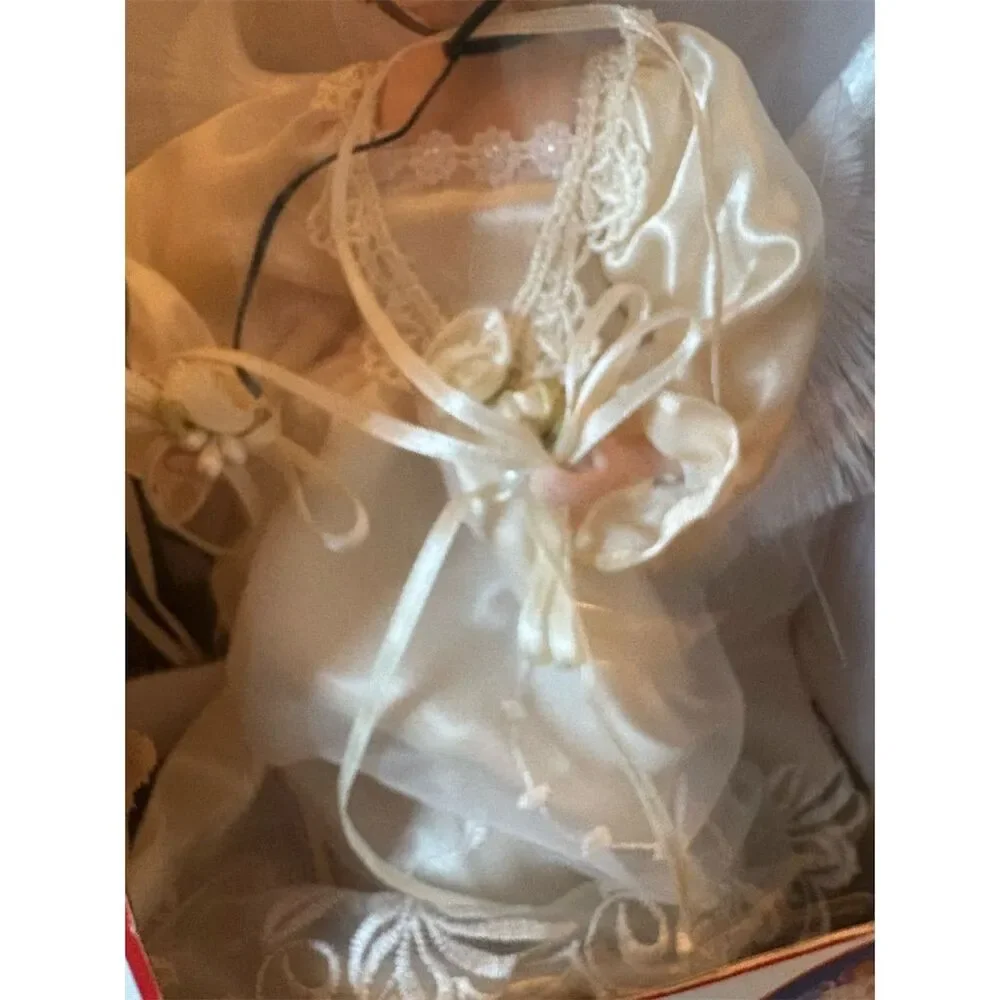 Vintage Fiber Optic Porcelain Angel‎ Tree Topper 12